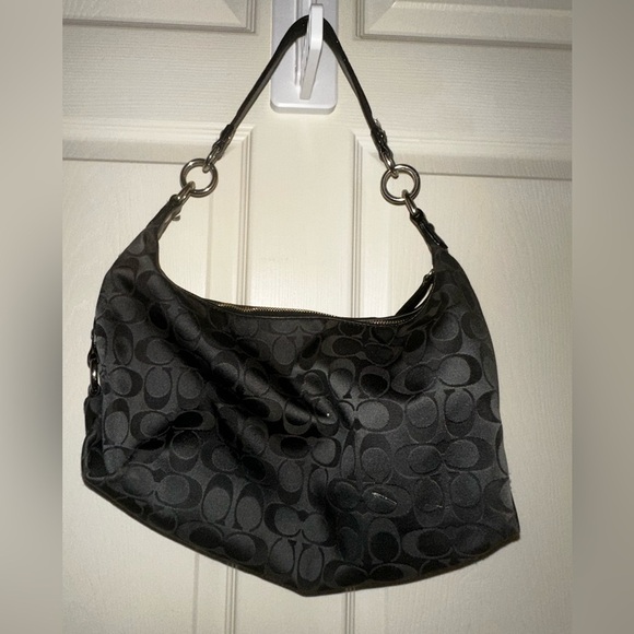 Coach Black C Monogram Ashely hobo Shoulder Bag Y2K contemporary - Picture 8 of 14